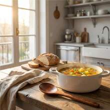 Natural Wooden Long-Handle Soup Ladle, Uncoated & Unwaxed Household Soup Spoon, Non-Stick Pot Heat-Resistant Wooden Spoon, Kitchen Porridge & Rice Spoon, Hanging Style Wooden Spoon - Wood Brown - View 6