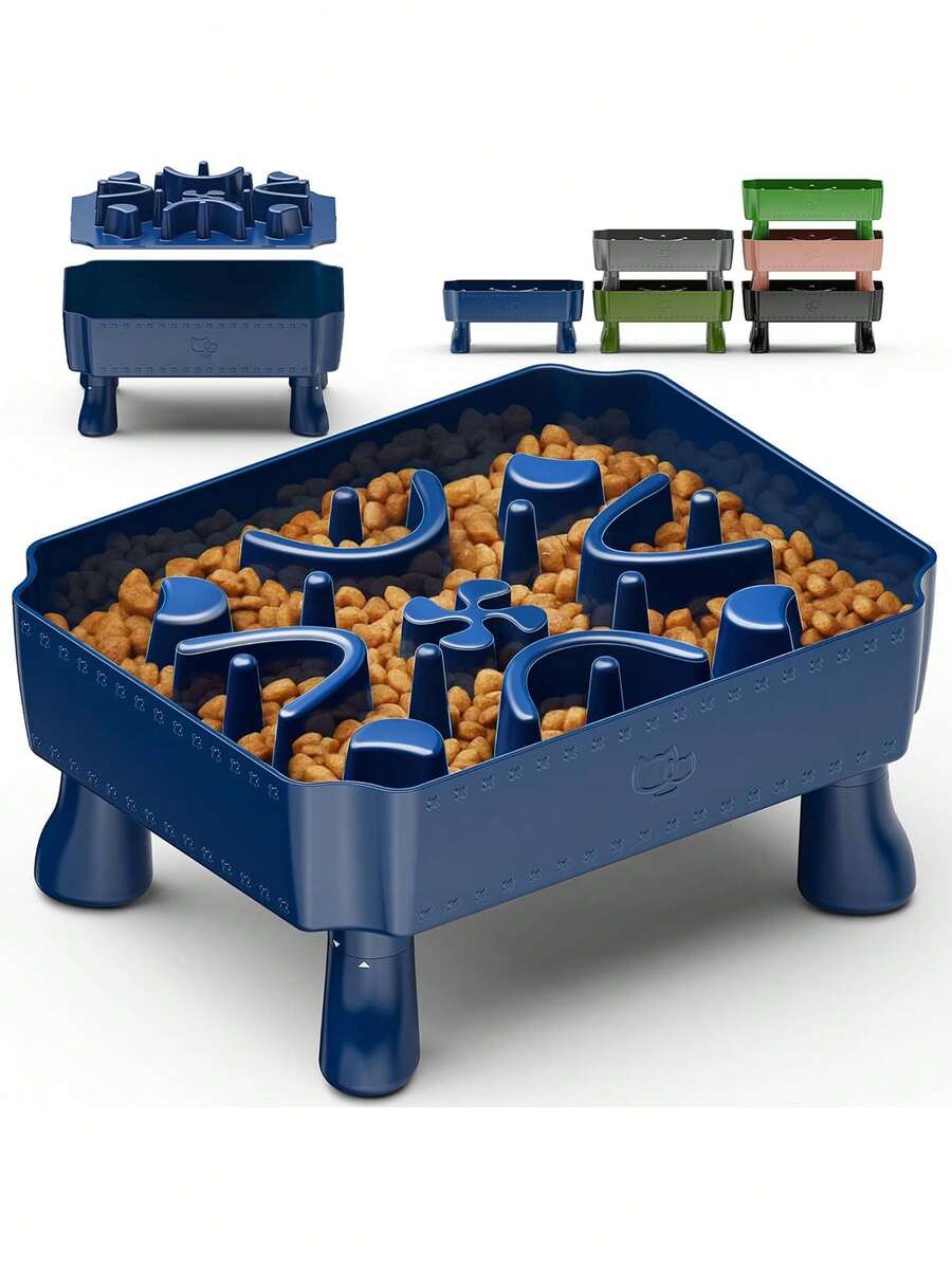 Slow Feeder Dog Bowl 2-In-1 Raised Anti-Choking Maze Puzzle, 2-6 Cups Pet Food For Small & Medium Breeds, Interactive Slow Eating Feeder To Reduce Boredom - 6 杯 - 查看 1
