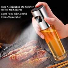 Botella pulverizadora de aceite de vidrio, freidora de aire para el hogar, botella pulverizadora para cocinar aceite de oliva, salsa de soja, barbacoa con control de aceite atomizado - 2PCS D - Ver 1