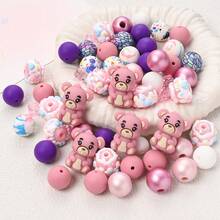 22/24/25pcs Colorful Animal Silicone & Acrylic Beads Set, DIY Jewelry Making Bracelet Necklace Phone Charm & Bag Decor Craft Supplies - Multicolor - View 10