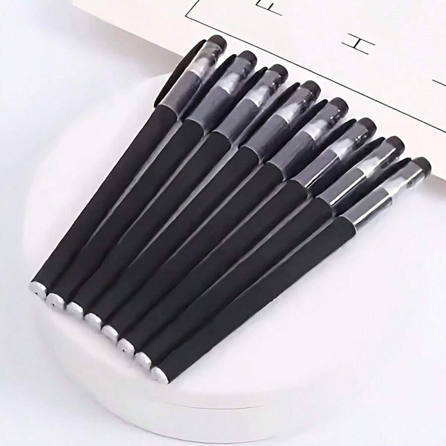 3pcs/Set Matte Neutral Pens, Black, 0.5mm Tip, Cute Minimalist Stationery Suitable For Students And Office Use
