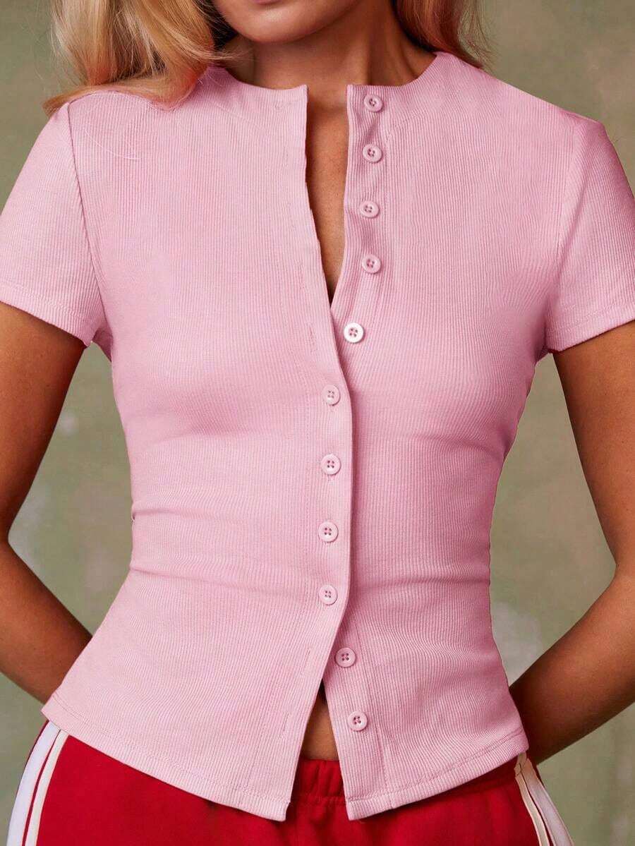 Cárdigan rojo casual para mujer - Rosa - Ver 1