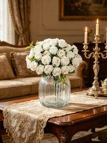 1/6pcs Artificial Rose Bouquet, 10 Realistic Artificial Flower Heads Centerpiece Decor, Perfect For Home Decoration, Wedding Bridal Bouquet, Bedroom, Living Room, Dining Table, Wall, Patio And Garden Decoration. - Multicolor - View 5