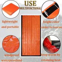Outdoor Survival Sleeping Bag, PE Aluminum Foil Insulation Emergency Tent, Radiation Protection Reflective Shelter, For Camping - Multicolor - View 9
