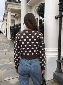 Áo khoác cardigan dệt kim dáng rộng, thanh lịch, phong cách Pháp tối giản, đa năng, thoải mái, kiểu sinh viên, dành cho nữ mùa Thu/Đông. - Nhiều màu - Xem 6