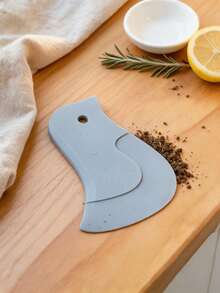 2pcs Flexible Soft Silicone Cleaning Scraper, Easy To Clean, Non-Scratch Surface, Minimalist Solid Gray Bird Shape With Hanging Hole, Soft Blade Design For Removing Oil Stains And Cleaning Crevices, Suitable For Kitchen Sink, Stove, Countertop And Daily Home Cleaning - Grey - View 8