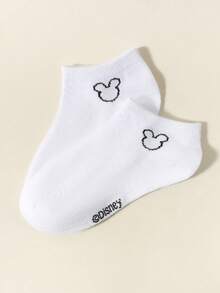 Disney 1/5/10/20 双装 儿童/男孩/女孩经典学院风短袜，可爱卡通老鼠表情图案，俏皮可爱，柔软舒适，透气吸湿，适合上学、聚会、运动、度假等多种场合，多种颜色和款式可选。 - 彩色 - 查看 5