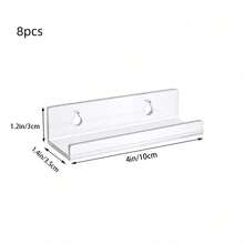 2/4/8pcs Record Wall Rack, Transparent Acrylic Suspension Rack, Available In Various Sizes, Suitable For Storing And Displaying Album Records, Wall Decoration, Children's Books, Magazines, Photos And Other Storage - Clear - View 9