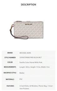 Michael Kors Jet Set Travel 印花女士腕包 35F8GTVW0B PWD BLSH MLT - 香草色配粉紅35F8GTVW0B PWD BLSH MLT - 查看 6