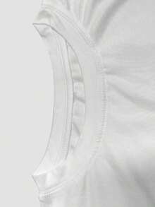 1 pieza Linda camiseta casual de algodón puro para mujer con cuello redondo, top de manga corta con estampado retro de estrellas y letras "Happy Labor Day" a doble cara, conjunto de moda diaria para verano, estilo urbano y deportivo - Blanco - Ver 5