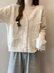 Women Cardigans - Apricot - View 2