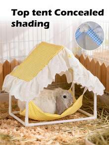 1pc Small Pet Hammock Tent, Guinea Pig Hideaway, Rabbit Hammock, Washable Small Animal Cage Shelter, Guinea Pig Tent, PVC Supported Rabbit Cage, Small Pet Supplies, Comfortable Breathable Sunshade Durable Easy To Clean, Perfect Gift For Your Furry Friends - A - View 4