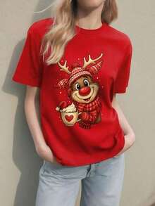 ofertas y liquidacionesPlayera Para Mujer,Navidad, Lindo Renos - Camiseta de Regalo para Familias, Hombres, Mujeres y Primos - Camisetas Divertidas para Vacaciones en Grupo - Tallas para Jóvenesplayera de hombretops sudaderas para mujer Y2k Camiseta Camisa De - Blanco - Ver 9
