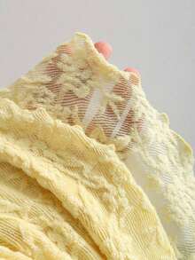 Sweetro Vestido asimétrico con hombro y bajo asimétricos, con encaje, estilo Y2K sexy - Amarillo - Ver 5