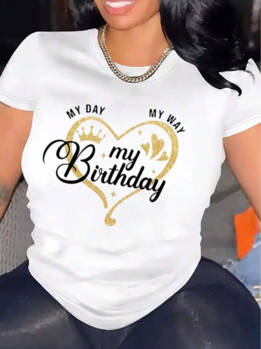 Camiseta Casual de Verano para Mujer - 1 pieza 100% algodón grueso - Cuello redondo cómodo, camiseta suave y bonita, camiseta elegante y a la moda. - Blanco - Ver 1