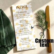 Personalisierte minimalistische Hochzeits-Menükarte, individuell gestaltete Hochzeits-Dinner-Menükarte, elegante Hochzeits-Tischdekoration, anpassbare Event-Kartendekoration, geeignet für Hochzeitsbankett, Vorhochzeitsfeier und alle romantischen Hochzeits-Szenen-Dekorationen - Speisekarte - Übersicht 3