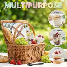 300Pcs Crystal Clear Disposable Dessert Cups Set, Leak Proof Plastic Drinking Cups With Lids & Sporks, 8oz 12oz Stackable Transparent Food Containers For Smoothie Milkshake Iced Coffee Fruit Pudding Wedding Party Daily Use - Transparent - View 10