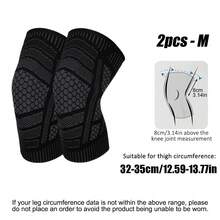 AA MASEDA 2pcs High Elastic Knitted Knee Sleeves, Comfortable Anti-Slip Breathable, Suitable For Basketball, Running, Gym Workout And Training, Unisex - Black - View 12