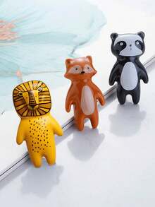 1pc Cartoon Animal Ceramic Cabinet Knob, Cute Children's Room Decor Single Hole Ceramic Vintage Drawer Pull - Multicolor - View 10
