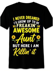Camiseta Divertida de Super Tía para Mujer, Regalo de Cumpleaños para Tía de la Sobrina o Sobrino, Camiseta de Manga Corta Casual, Suave y Transpirable con Lema de Super Tía, Ropa con Humor Familiar para Tías (Negra) PL2 - Negro - Ver 6