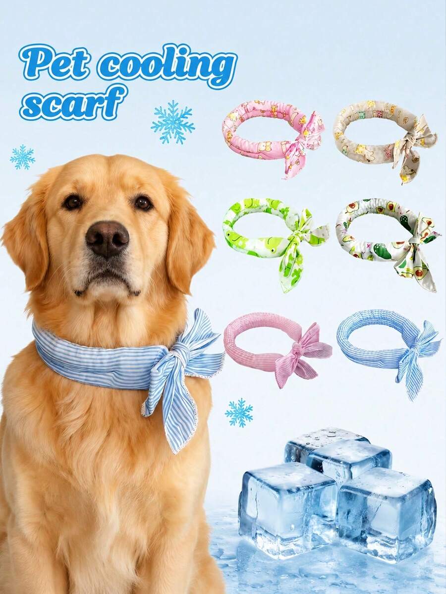 Écharpe rafraîchissante universelle pour animaux de compagnie, collier de cou pour chien et chat, serviette rafraîchissante, tour de cou rafraîchissant pour l'extérieur - Multicolore - Voir 1