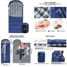 REDCAMP Saco de Dormir de Franela de algodón para Camping, Saco de Dormir cálido y cómodo con Relleno de 2/3/4 Libras - Azul - Ver 1