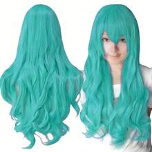 Synthetic Hair Long Brown Cosplay Wig Lolita Hair Curly Anime Wigs Hairpiece Chizuru Mizuhara Halloween Costume Wig For Women - Fluorescent Yellow - View 11