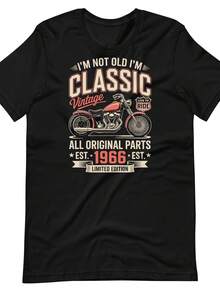 Camiseta vintage de 1966, envejecida a la perfección. Camiseta de cumpleaños de 1966, edición limitada. Camiseta gráfica de 1966, regalo de 60 cumpleaños, fabricada en 1966. Camiseta unisex de algodón puro de 220 g. Peso ideal para todas las estaciones, apta tanto para hombres como para mujeres. Tejido duradero de alta calidad, suave al tacto y de larga duración. Parte superior transpirable. Adecuada para la primavera y el verano, vacaciones, Día de la Madre, Día de la Independencia. - Negro - Ver 1