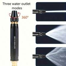 Portable High-Pressure Water Gun, 2x Powerful High-Pressure Car Washing Gun – Durable Plastic Body, Adjustable Garden Hose Nozzle, Suitable For Powerful Cleaning Tools For Motorcycles And Cars. Multi-Function Sprayer With Ergonomic Handle And Metal Fittings, Car Washing Accessories. - A - View 3