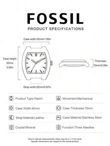 Men Fossil ME3272 Automatic Watch, Mechanical Movement With Visible Gears, Roman Numeral Markers, Transparent Case Back, Fashion Office Wristwatch - Silver - View 6