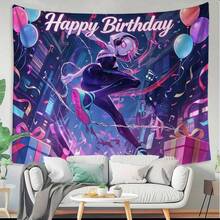 1pc S-Pider-Man Miles Morales Birthday Backdrop, Themed Birthday Party Backdrop,Cartoon Character TapestryNeon Cyberpunk Style Happy Birthday Party Banner, M-Arvel Themed Party Decor Tapestry, Aesthetic Ins Style Birthday Photo Booth Prop, High Definition Print Party Decoration Backdrop Cloth,The Perfect Gift For Family And Friends, Birthday Party Decoration,Holiday Decoration, Decoration Themed Perfect Gift,For Bedroom Living Room Corridor, Wall Art, Wall Decoration, Room Decoration - Nhiều màu-A - Xem 1