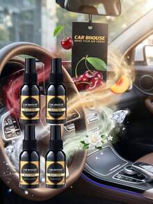 Car Air Freshener Spray Gift Set, Bubble Gum, Vanilla, Gardenia, New Car, Strawberry, Cherry, Natural Fragrance, Long-Lasting Scent, Multi-Level Stress Relief, Suitable For Home, Bedroom, Clothes, Pet Room, Bathroom, Office, Outdoor Camping, Suitable For Mother's Day, Wedding, Valentine's Day, Music Festival, Father's Day, Christmas And Other Occasions, Comes With Card - A - View 5