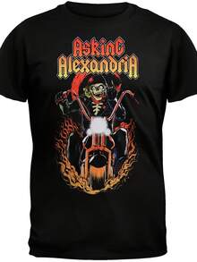 Asking Alexandria Breathable Short Sleeve T-Shirt - Ride Death Soft. Asking Alexandria T-Shirts. Classic Black Crew Neck T-Shirt, Casual Summer Style. A Short Sleeve T-Shirt Suitable For Home, Everyday Wear, Parties, And Travel; Perfect As A Gift For Friends Or Family. - 黑色 - 查看 5
