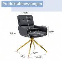 [2 Piece Set] European Lightweight Luxury Swivel Chair, 360° Sound Rotating, 2-Piece Set For Dining Rooms / Relaxation Areas. - Black - View 2