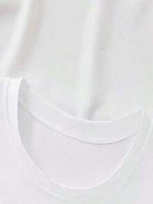 Talla Grande - Camiseta de Mujer de Manga Corta con Estampado de Moda y Cuello RedondoPure-Cotton - Blanco - Ver 5