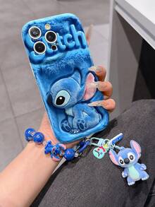 Disney Has Authorized, Phone Case - Chain Set, The Stitch Lilo & Stitch 3D Phone Case Plus A Silicone 3D Stitch Bracelet With Metallic Ring Removable Bracelet, Stitch And Angel Pattern, Compatible With Iphone17/16/15/14/13/12/11/XS/XR/X Plus Pro Max, A Stylish Cartoon Phone Case, The Perfect Gift Choice, Phone Protection, Durable Phone Cover, Great Gift For Friends And Family. - White - View 1