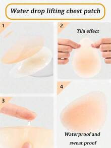 1 Pair Of Invisible, Self-Adhesive, Anti-Friction Material, Reusable Covers, Adhesive Stickers, Essential For Vacations, Washable Nipple Stickers, Suitable For Swimwear, Covering Clothing, Tank Tops, Bathing In The Sea, Hot Tubs, Travel, Vacations, Water Parks, Swimming Pools, Camisoles, And Everyday Wear. Bathing Essentials, Invisible Coverage, Breathable Adhesive, Washable - Elegant Apricot Pair - View 4