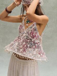 Camiseta de tirantes finos sin mangas de verano con lentejuelas de moda casual para mujeres - Multicolor - Ver 6