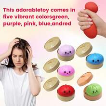 4 Pack Dumpling Squishies,Glitter Dumpling Squishy ,Anxiety Relief Fidget, Soft Squeeze Dough(4pcs Dumpling+Steamer Box4) - 多色1 - 查看 7