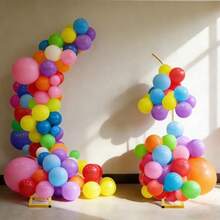 Kit de soporte de arco de globo de 8 pies y 6 pies con base resistente, viene con 8 bolsas de relleno de agua, marco de metal para bodas, cumpleaños, decoración de fondo de fiesta incluye clips de - Aire - Ver 7