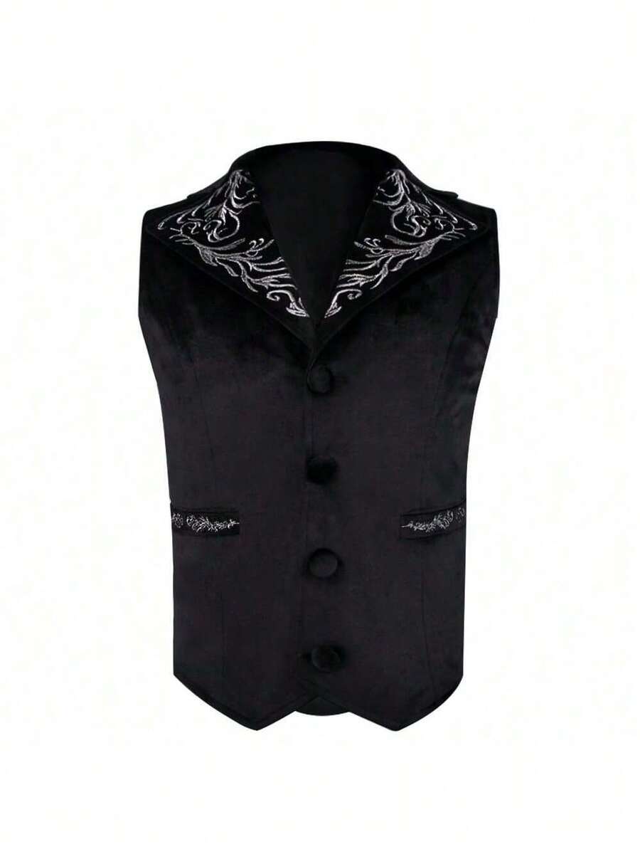 Cosplay Clothing - Black G24 Embroidered Vest - View 1