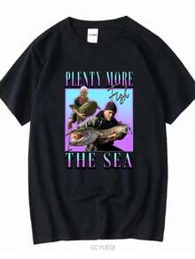 playeras de mujer 2026 River Monsters Homage T shirt Plenty More Fish in the Sea Jeremy Wade Killer Catfish Fishing s Fisherman vintage Washed Casual - Negro - Ver 1