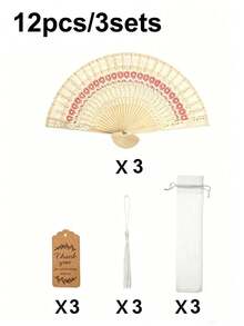 Bộ quà tặng quạt tay gỗ gấp gọn 24/12/8/4 chiếc, bao gồm 3/1 chiếc quạt gỗ hình hoa hướng dương, 3/1 chiếc thiệp cảm ơn, 3/1 chiếc tua rua và 3/1 chiếc túi vải organza. Những chiếc quạt tay rỗng chạm khắc từ gỗ đàn hương này rất thích hợp cho đám cưới, tiệc cô dâu, sinh nhật, tiệc trà và các sự kiện theo chủ đề. - nhiều màu - Xem 9