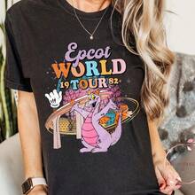 Vintage Epcot World Tour 1982   R Figt    Di Magic Kingdom   Epcot Towback Family Vation - Negro - Ver 1