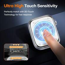 6pcs Transparent Compatible With Apple Watch Hydrogel Film, Anti-Scratch Protective Film, Soft Film, Suitable For 38/40/41/42/44/45/49 Mm Watch Ultra/SE/8/7/6/5/4/3/2/1 - Clear - View 3