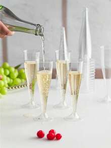 10/20 Pieces Reusable Transparent Sparkling Wine Glasses, 4.5oz Plastic Cocktail Party Mug, Suitable For Parties, Weddings And Big Celebrations - View 7