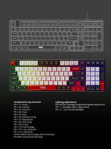 AOC Wired Gaming Keyboard, With Rainbow LED Backlight, 102-Key Full-Size Layout, 1000Hz High Refresh Rate, 26-Key Anti-Ghosting, USB Keyboard For PC Laptop Gaming & Office - View 12