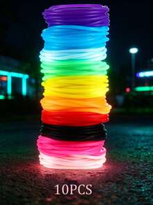 10/100pcs Fluorescent Silicone Bracelets, Multifunctional Headbands, 80s Retro Style Accessories, Perfect For Party, Halloween, Christmas Gifts Or Sharing - View 8
