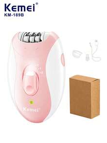 Kemei KM-189B 热销女士电动脱毛器，适用于腋下、腿部、比基尼区域等部位，USB充电式无线脱毛器，1件装 - 粉色 - 查看 13