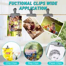 4/8pcs Stainless Steel T-Type Sealing Clips, Office File Folder Clamps, Kitchen Food Storage Bag Sealing Clips, Black/Silver - A - View 7